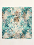 Teal and Grey Marble Pattern Fashionable Scarf