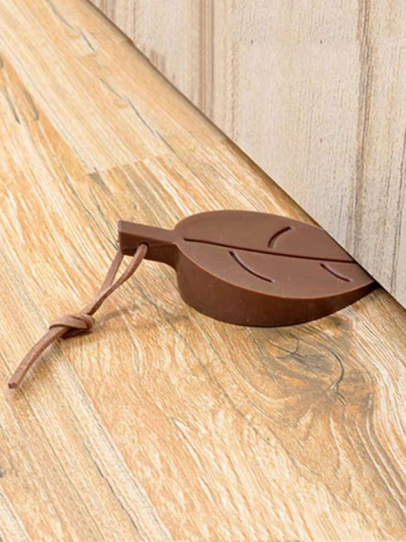 Brown Leaf Design Silicone Doorstopper