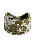 Olive Green Floral Print Pattern Wide Headband