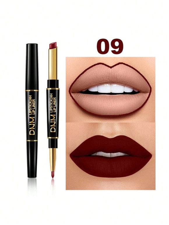 Dual Ended Wine Color Lipstick and Lip Liner Combo #9