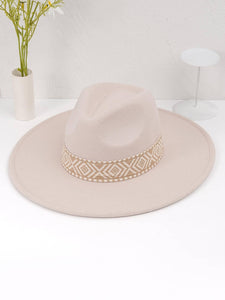 Beige Cowboy Hat with Aztec Band Detail