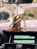 Cowboy Hat & Boots Acrylic Car Ornament