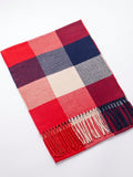 Navy and Red Plaid Fringe Scarf