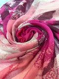 Pink and Burgundy Brush Pattern Fashionable Scarf