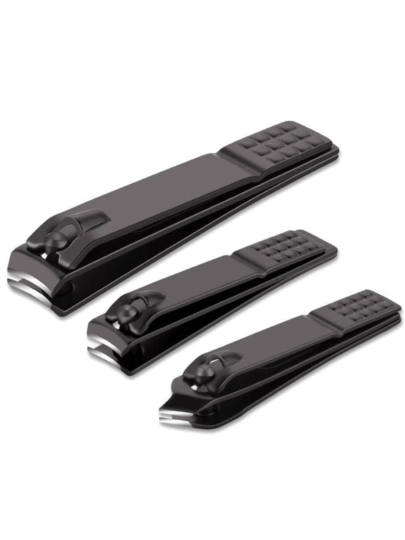 3 Pc Black Carbon Steel Nail Clipper Set