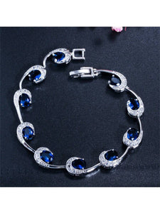 Elegant & Exquisite Sparkling Blue and White Rhinestone