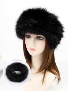 Women's Black Fluffy Headband