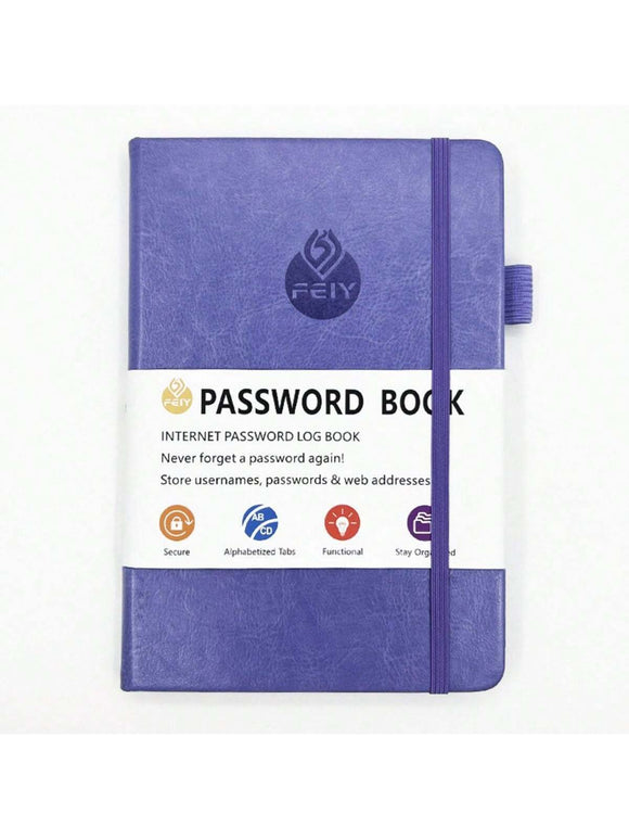 Purple Hard Cover Password Log Book