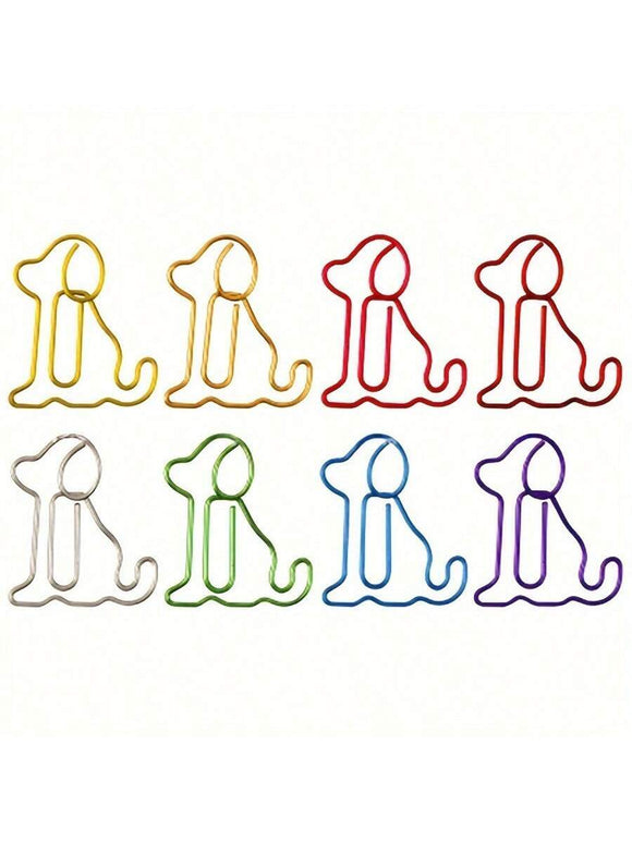 15 Pc Doggy Shaped Multi Color Paper Clip Set