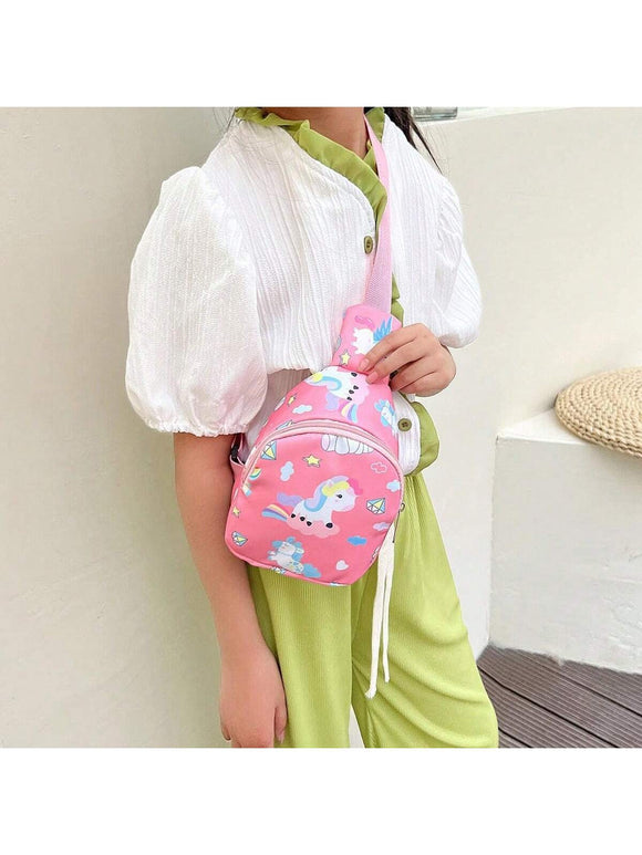 Girls Unicorn and Rainbows Pink Mini Backpack