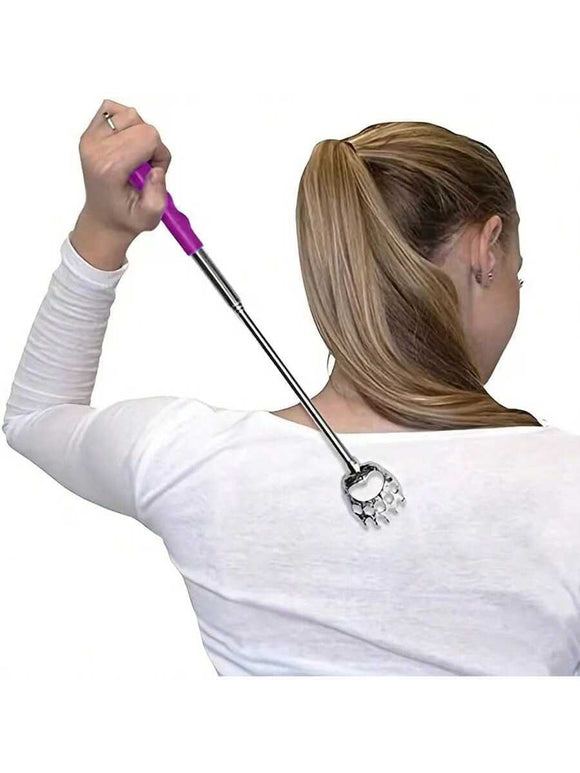 Bear Claw Telescoping Back Scratcher with Pink Handle