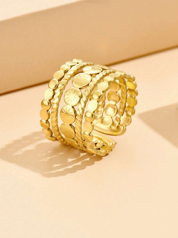 Gold Plated Stainless Steel Gold Cuff Ring