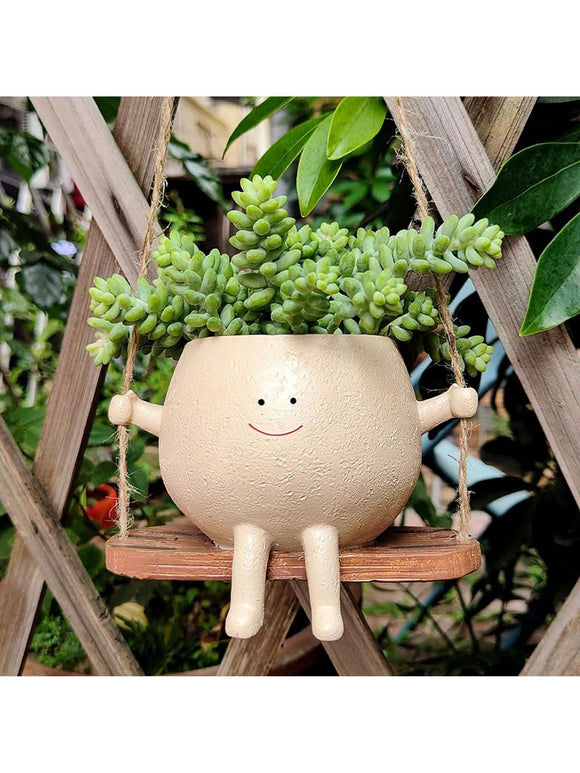 Swinging Smiley Face Planter