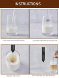 Milk Frother With Stand Black