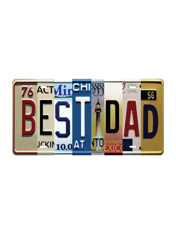 Best Dad Father's Day Multi Color License Plate