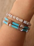 3 Pc Ocean Beach Style Stretch Bracelet Set