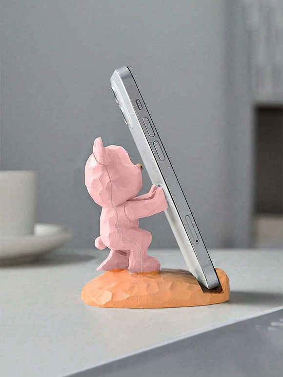 Pink Bear Shape Phone Stand Decoration