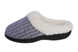 Lilac Knit Fleece Lined Cozy Clog Slippers