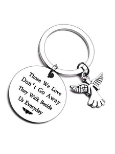 Those We Love Don't Go Away Angel Charm Keychain