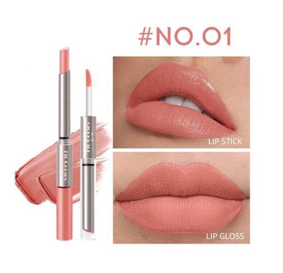 Coral Dual Ended Lipstick and Lip Stain Combo #01