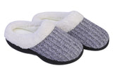 Lilac Knit Fleece Lined Cozy Clog Slippers