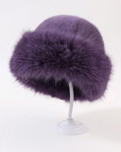 Purple Plush Winter Hat