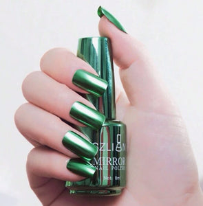 Green Mirror Chrome Nail Polish