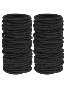 100 Pc Black Hair Tie Set