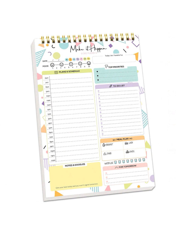 Colorful Daily Planner Spiral Pad