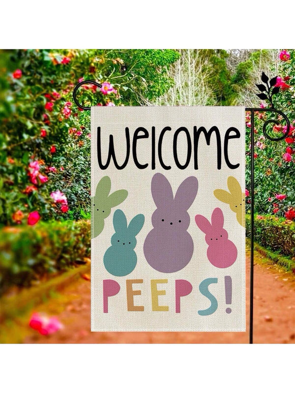 Welcome Peeps Easter Garden Flag