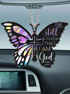 Inspirational Faith Butterfly Acrylic Car Ornament