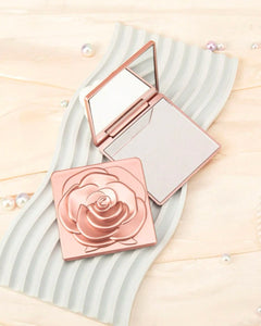 Rose Gold 3D Floral Design Compact Mirror