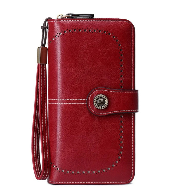 Burgundy Multi Compartment Wallet with RFID Blocking