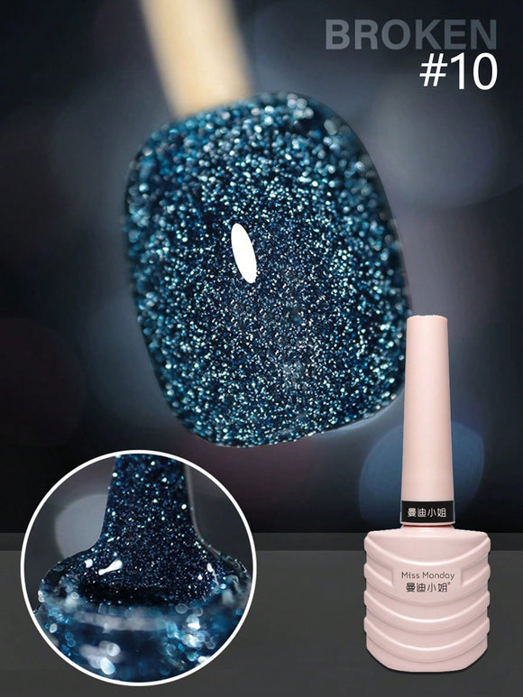 Blue Glitter Gel Nail Polish