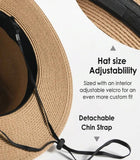 Boho Straw Hat with White Band Detail