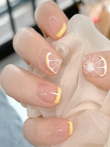 Lemon Design Short Square Nail Set