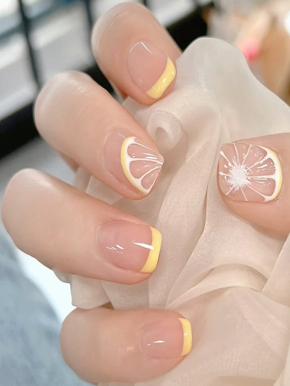 Lemon Design Short Square Nail Set