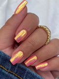 Iridescent Orange Long Square Nail Set