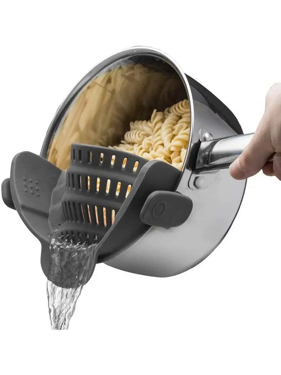 Grey Adjustable Silicone Pot Strainer