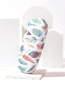 Multicolor Feather Design Eyeglass Case