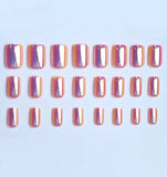 Iridescent Orange Long Square Nail Set