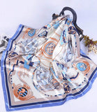 Blue Sailboat Printed Silk Scarf