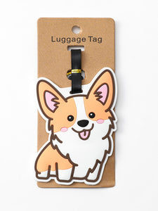 Brown and White Corgi Luggage Tag