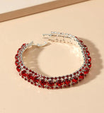 Red Rhinestone Tennis Bracelet