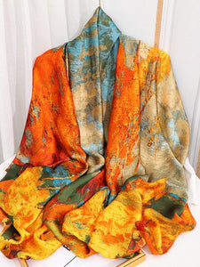 Tree Print Satin Scarf/Shawl