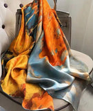 Tree Print Satin Scarf/Shawl