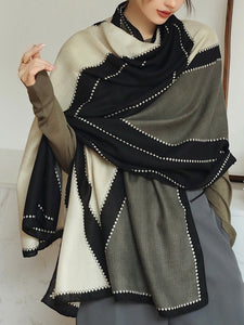 Black and White Patterned Scarf/Shawl