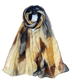 Mustard and Brown Brush Pattern Fashionable Scarf