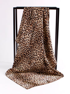 Leopard Print Satin Bandana