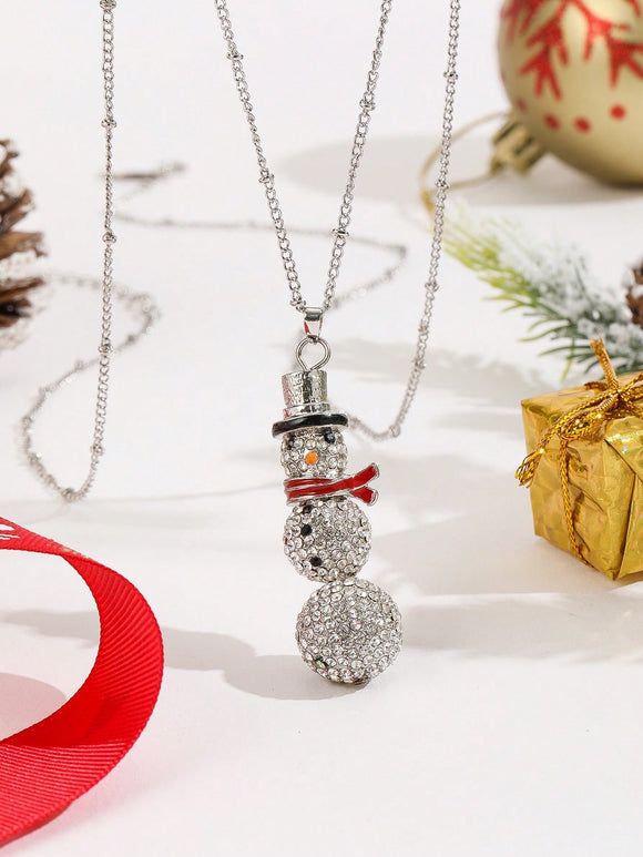 Crystal Snowman Necklace